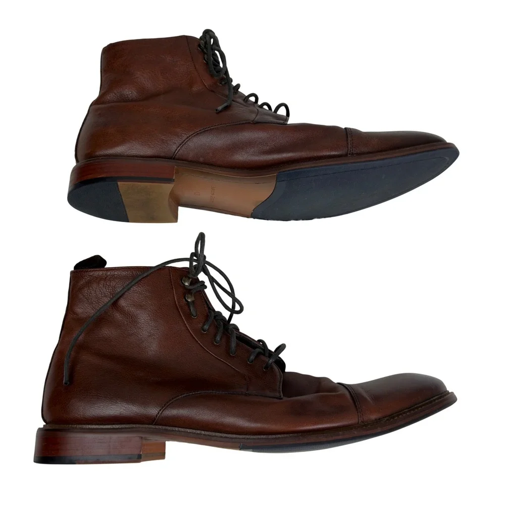 Aston Grey Lonaro Men Size 13 Brown Leather Cap Toe Lace Up Dress Boots Heritage